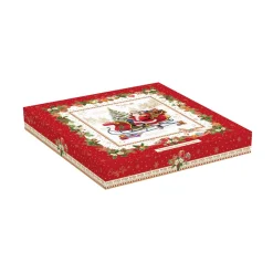 Noël|Services De Table En Porcelaine​>Easy Life Plateau de service en porcelaine de 30×30 cm CHRISTMAS MEMORIES