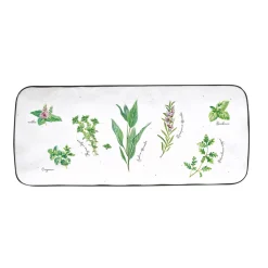 Quotidienne|Services De Table En Porcelaine>Easy Life Plateau rectangulaire de service en porcelaine, dimensions 36×15,5 cm HERBARIUM