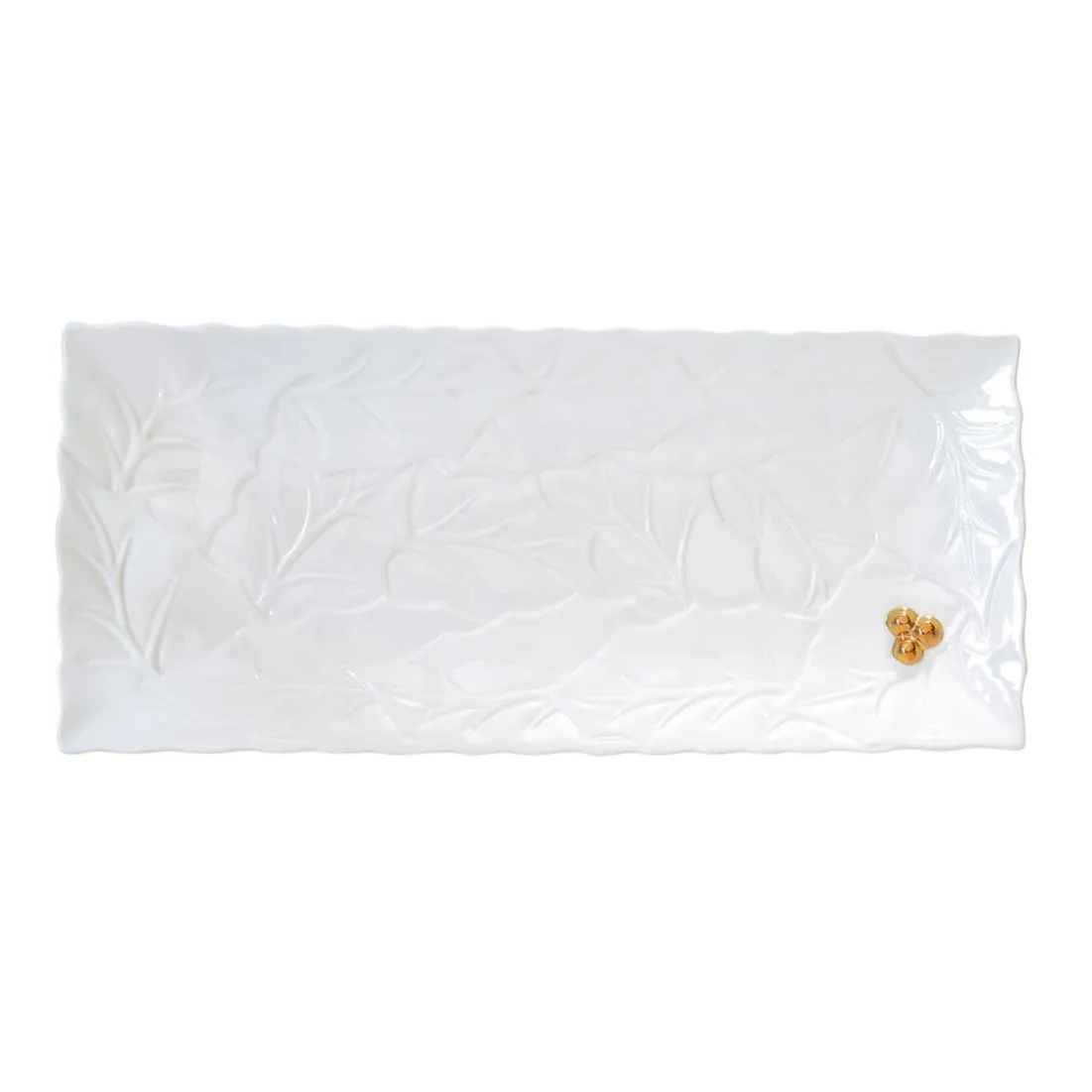 Noël|Services De Table En Porcelaine>Easy Life Plateau rectangulaire HOLLY & BERRIES WHITE