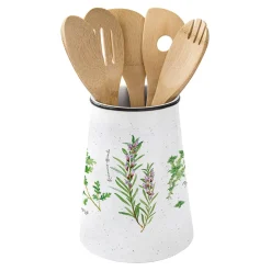 Quotidienne|Cuisine>Easy Life Porte-ustensiles en porcelaine Ø15 cm, hauteur 19 cm D HERBARIUM