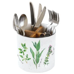 Quotidienne|Cuisine>Easy Life Pot à couverts en porcelaine Ø14 cm, hauteur 13,5 cm HERBARIUM