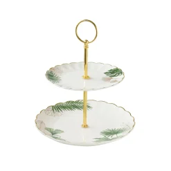 Ethnique|Petit Dejeuner>Easy Life Présentoir à gâteau à deux étages Ø 16/21 cm EXOTIQUE