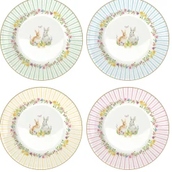Services De Table En Porcelaine|Happy Easter>Easy Life Set 4 assiettes à dessert HAPPY EASTER