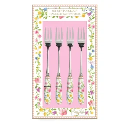 Services De Table En Porcelaine​|Happy Easter>Easy Life Set 4 fourchettes à dessert avec manche en porcelaine en c.b. HAPPY EASTER
