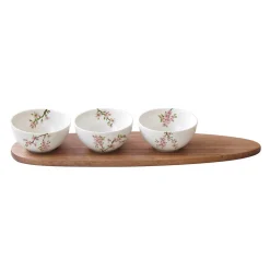 Nature|Services De Table En Porcelaine​>Easy Life Set apéritif avec 3 bols et plateau SAKURA