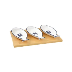 Maritime|Services De Table En Porcelaine​>Easy Life Set apéritif avec 3 bols et plateau SEA SHORE