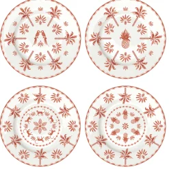 Services De Table En Porcelaine|Exotic Vibes>Easy Life Set de 4 assiettes à dessert EXOTIC VIBES