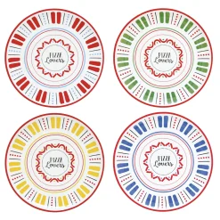 Services De Table En Porcelaine​|Pizza & Pasta Lovers>Easy Life Set de 4 assiettes à pizza PASTA & PIZZA LOVERS