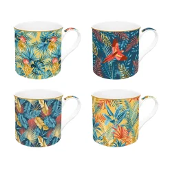 Coffret Cadeau|Petit Dejeuner>Easy Life Set de 4 mugs en porcelaine de 300 mlEQUATORIAL