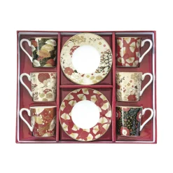 Coffret Cadeau|Petit Dejeuner>Easy Life Set de 6 tasses à café avec soucoupes KIMONO