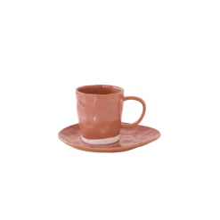 Moderne|Petit Dejeuner>Easy Life Set de 6 tasses à café de 120 ml avec soucoupes en porcelaine INTERIORS BRICK
