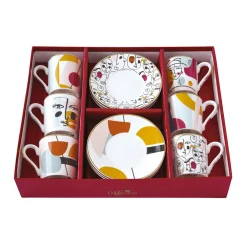 Coffret Cadeau|Petit Dejeuner>Easy Life Set de 6 tasses à espresso de 100 ml avec soucoupes MODERNISM