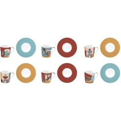 Coffret Cadeau|Petit Dejeuner>Easy Life Set de 6 tasses à espresso de 100 ml avec soucoupesILLUSION