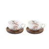 Nature|Petit Dejeuner>Easy Life Set de 2 tasses avec soucoupes SAKURA