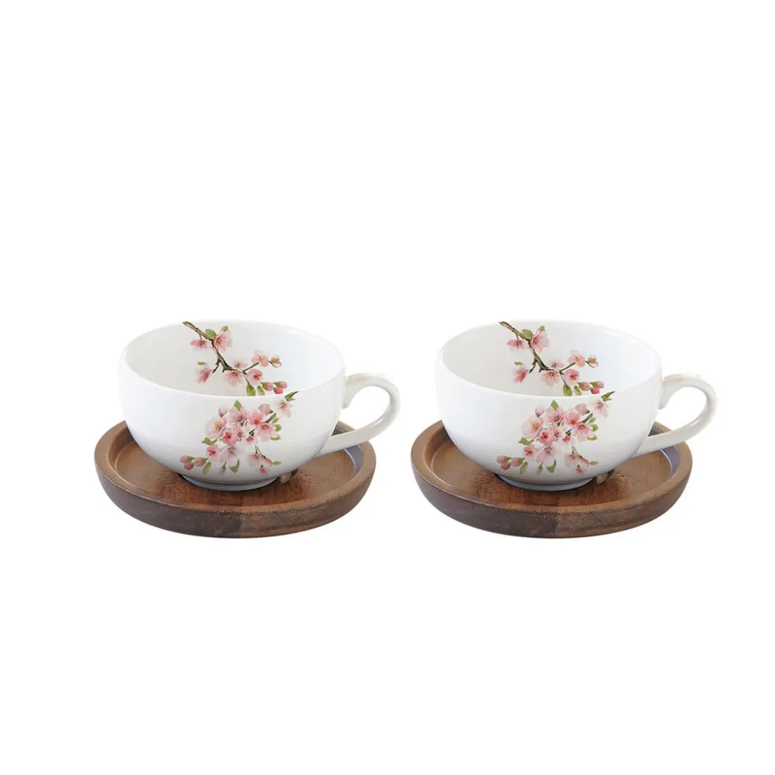 Nature|Petit Dejeuner>Easy Life Set de 2 tasses avec soucoupes SAKURA