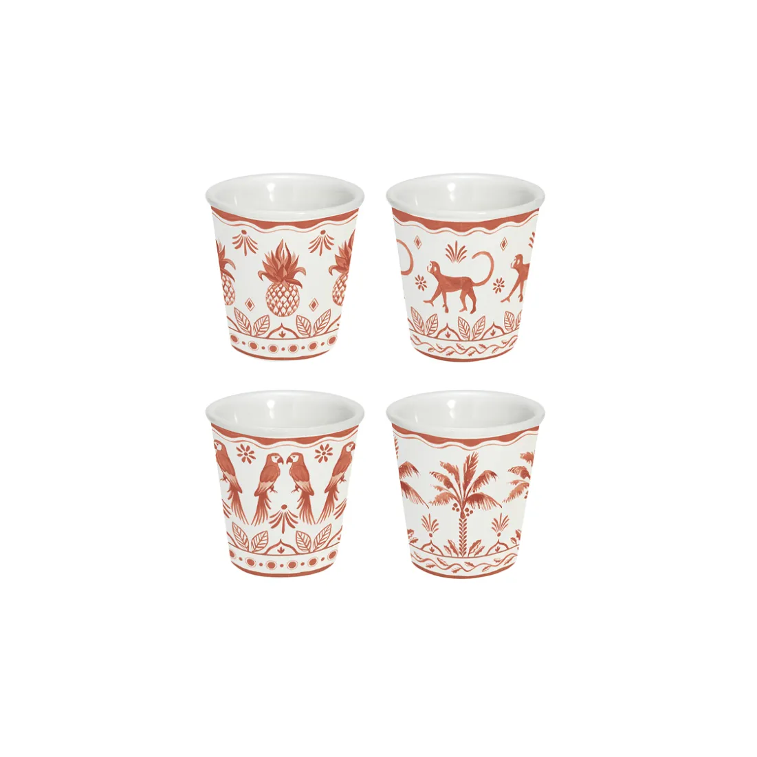 Ethnique|Petit Dejeuner>Easy Life Set de 4 verres à café EXOTIC VIBES