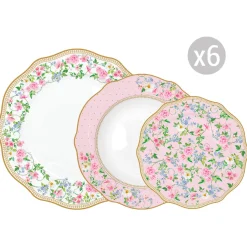 Romantique|Services De Table En Porcelaine>Easy Life Set de vaisselle 18 pcs GARDEN JOY -Vers. B