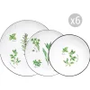 Quotidienne|Services De Table En Porcelaine​>Easy Life Set de vaisselle 18 pcs HERBARIUM