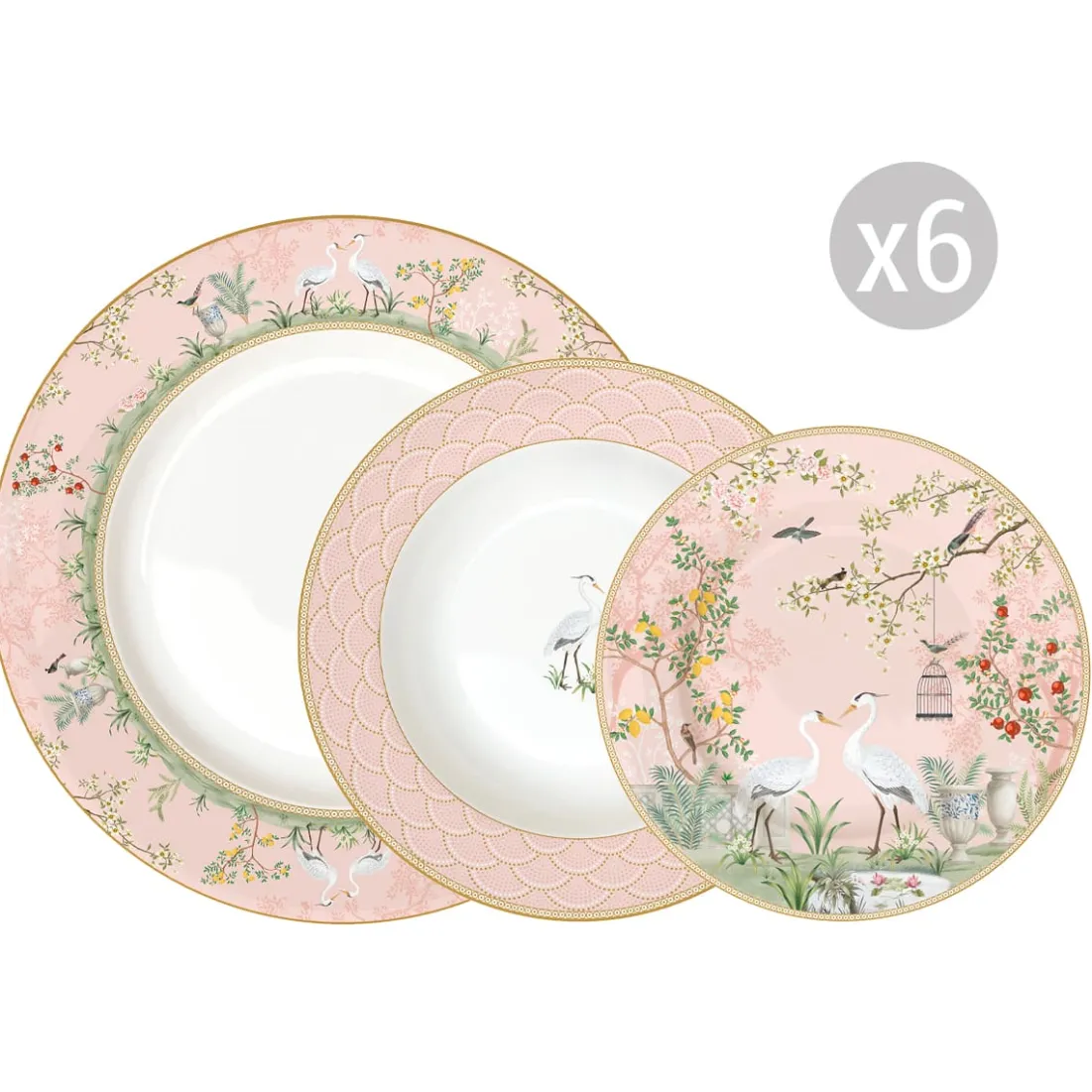Nature|Services De Table En Porcelaine>Easy Life Set de vaisselle 18 pcs JARDIN DE REVES