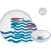 Maritime|Services De Table En Porcelaine​>Easy Life Set de vaisselle 18 pcs SARDINE’S PARTY