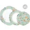 Romantique|Services De Table En Porcelaine​>Easy Life Set de vaisselle 18 pcs ZEN GARDEN GREEN