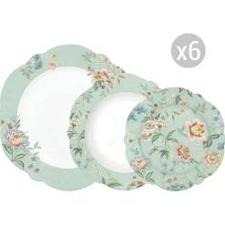 Romantique|Services De Table En Porcelaine>Easy Life Set de vaisselle 18 pcs ZEN GARDEN GREEN