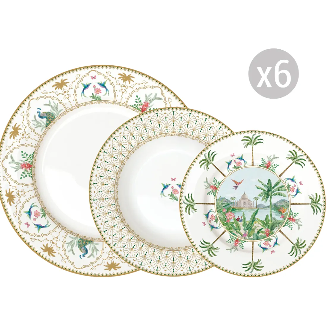 Ethnique|Services De Table En Porcelaine>Easy Life Set de vaisselle 18 pièces PARADIS SAUVAGE