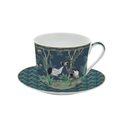 Coffret Cadeau|Petit Dejeuner>Easy Life Tasse à petit-déjeuner avec assiette de 400 ml en porcelaine, dans une boîte colorée MANDALAY