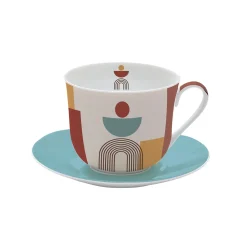Coffret Cadeau|Petit Dejeuner>Easy Life Tasse à petit-déjeuner avec soucoupe 400 ml ILLUSION