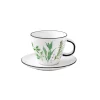 Quotidienne|Petit Dejeuner>Easy Life Tasse avec soucoupe, 250 ml en porcelaine HERBARIUM