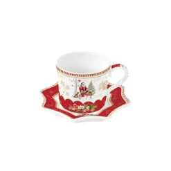 Noël|Christmas Memories>Easy Life Tasse avec soucoupe en porcelaine, 250 ml CHRISTMAS MEMORIES