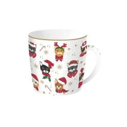 Noël|Petit Dejeuner>Easy Life Tasse dans une boîte en fer-blanc CHRISTMAS FRIENDS Cats