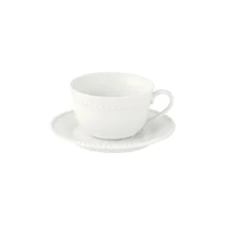 Moderne|Petit Dejeuner>Easy Life Tasse de 250 ml avec soucoupe Tiffany WHITE