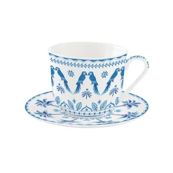 Ethnique|Petit Dejeuner>Easy Life Tasse de petit déjeuner avec assiette bleue EXOTIC VIBES
