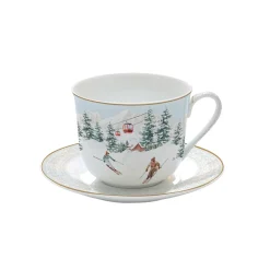 Noël|Petit Dejeuner>Easy Life Tasse de petit déjeuner avec soucoupe CHALET