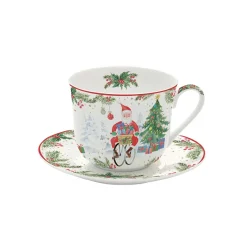 Noël|Petit Dejeuner>Easy Life Tasse de petit-déjeuner avec assiette JOYFUL SANTA