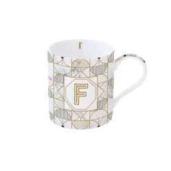 Tasse En Cadeau|Petit Dejeuner>Easy Life Tasse en porcelaine de 350 ml MONOGRAM F
