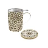 Coffret Cadeau|Petit Dejeuner>Easy Life Tasse et soucoupe en porcelaine avec infuseur, 350 ml MOROCCO BLACK