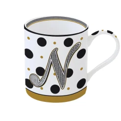 Tasse En Cadeau|Petit Dejeuner>Easy Life Tasse individuelle 350 ml en porcelaine dans une boîte A LETTER FOR YOU «N»