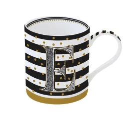 Tasse En Cadeau|Petit Dejeuner>Easy Life Tasse individuelle 350 ml en porcelaine dans une boîte A LETTER FOR YOU «E»