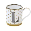 Tasse En Cadeau|Petit Dejeuner>Easy Life Tasse individuelle 350 ml en porcelaine dans une boîte A LETTER FOR YOU «L»