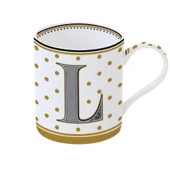 Tasse En Cadeau|Petit Dejeuner>Easy Life Tasse individuelle 350 ml en porcelaine dans une boîte A LETTER FOR YOU «L»