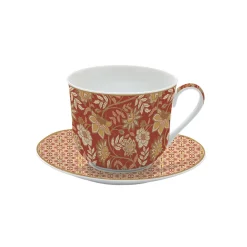 Coffret Cadeau>Easy Life Tasse petit-déjeuner avec assiette en porcelaine 400 ml FLEURS DES RÊVES